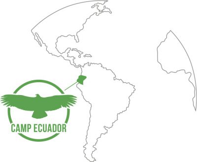 South America map showing Ecuador in green.