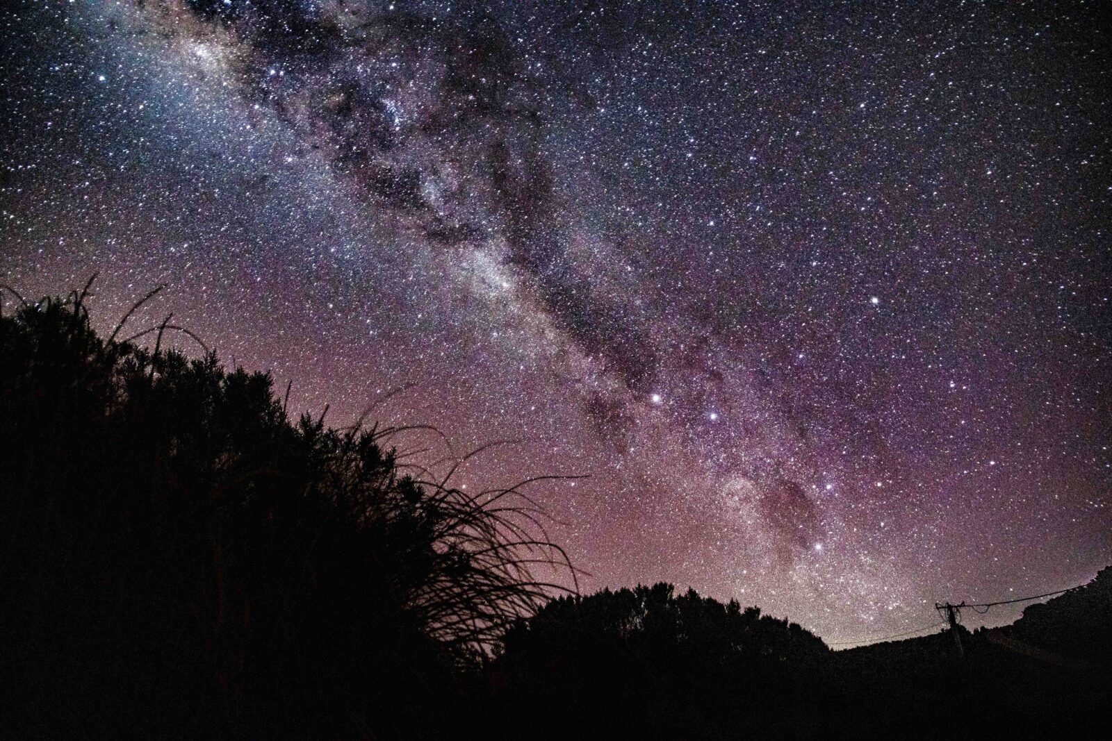 Starry night in Kenya in lots of purple and pink hues