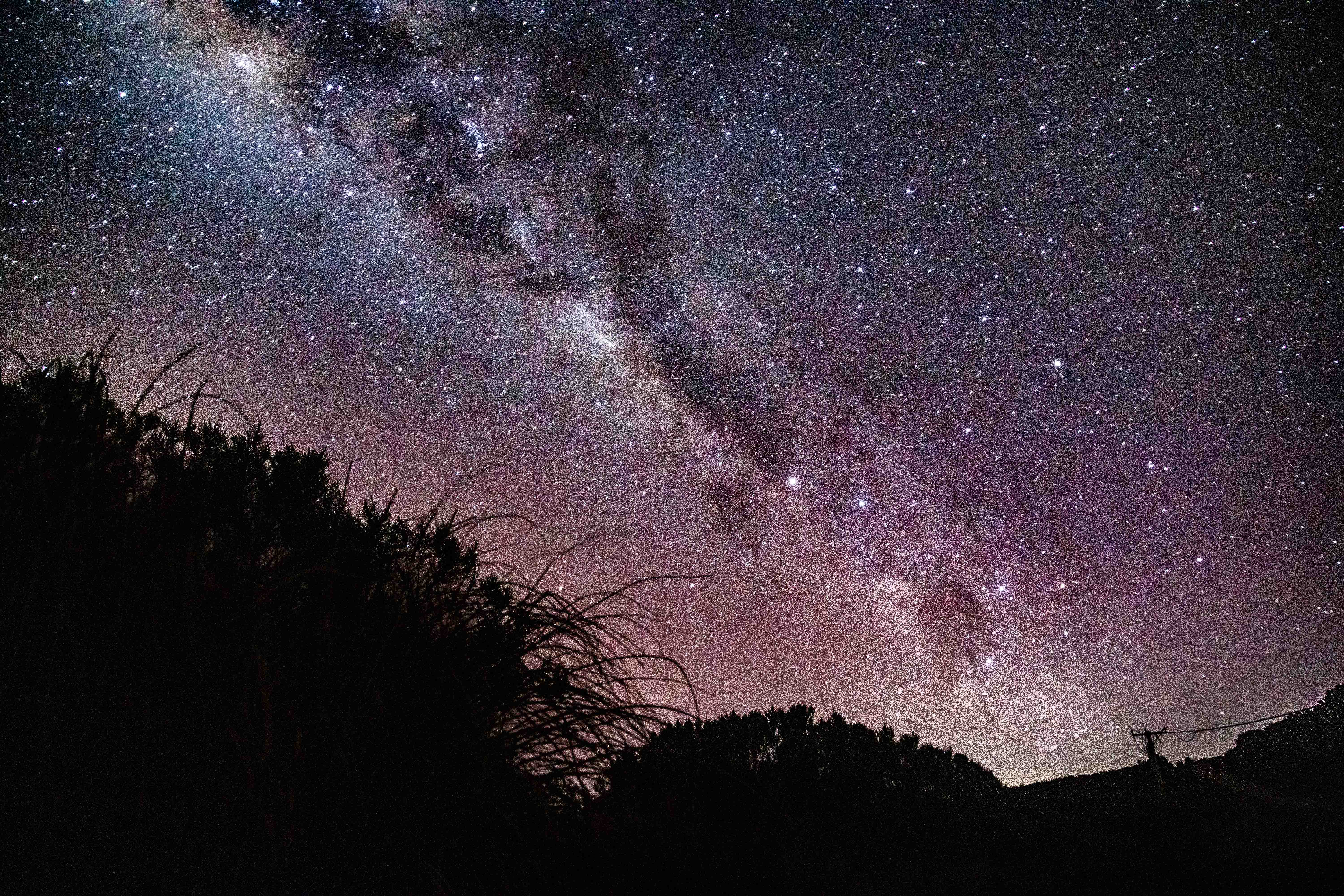 Starry night in Kenya in lots of purple and pink hues