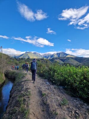 Trekking through Ecuador.