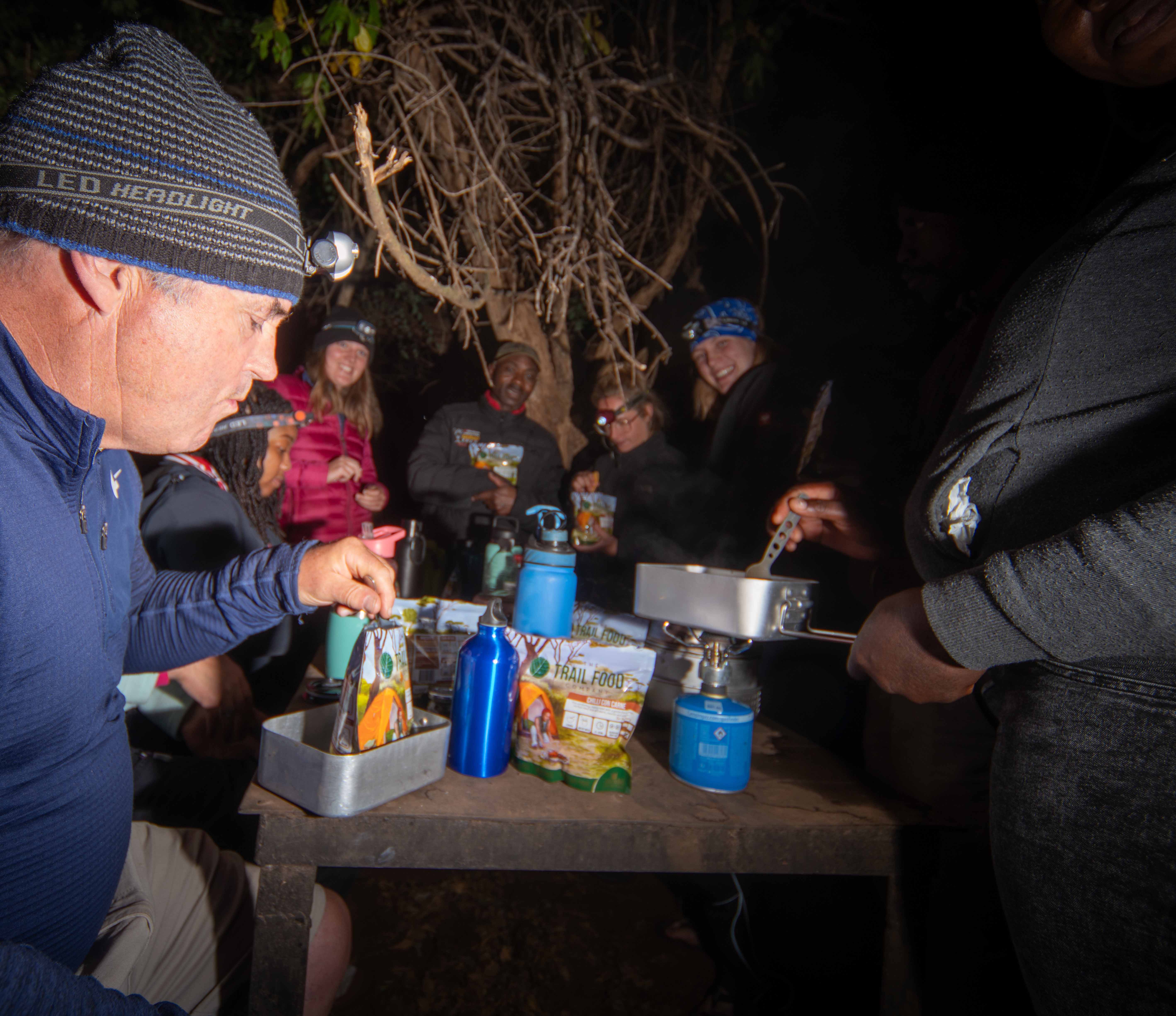 People having dinner on a table in South Africa