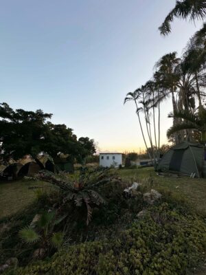 Fieldbase accommodation in South Africa showing tented accommodation