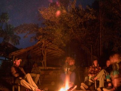 Campfire in fieldbase in South Africa