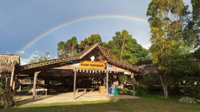 Rainbow over main building in Camp Bongkud.