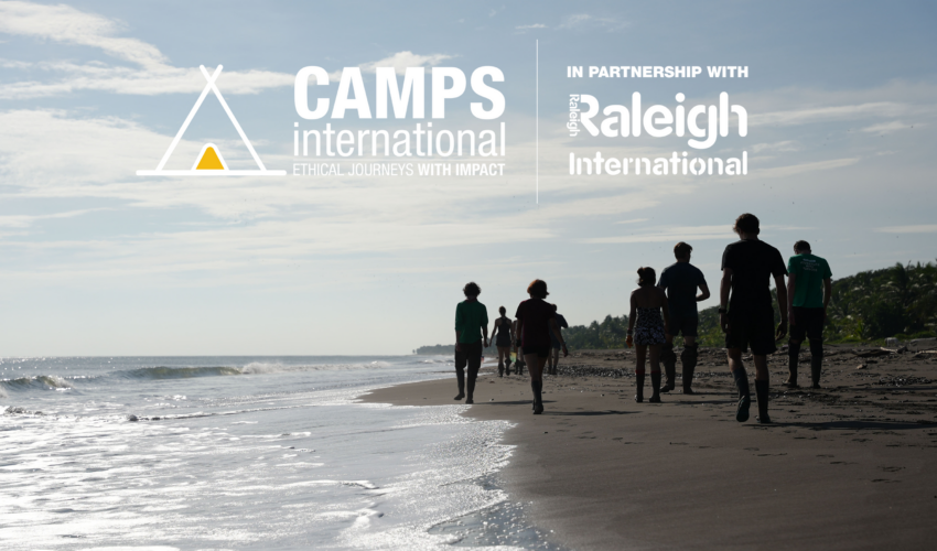 Travellers walking on a beach, Costa Rica Viaje Expedition in Partnership with Raleigh International